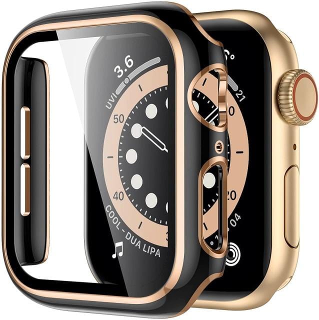 2 Tone Tempered Glass Protective Watch Case Black & Rose Gold / 38mm DP021050AS06