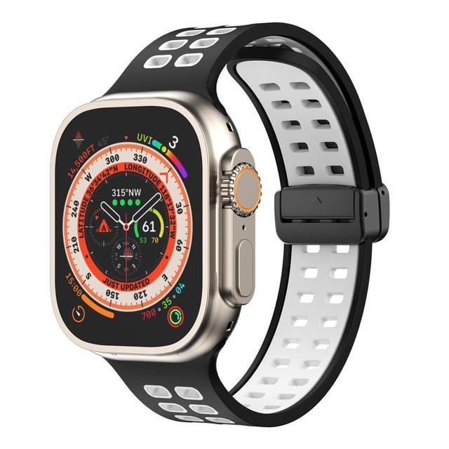 Breathable Magnetic Sports Watch Band Black White/ Black / 38mm, 40mm & 41mm DP2303154S06