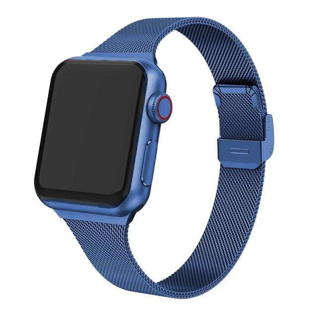 Slim Milanese Stainless Steel Watch Band Blue / 38mm / 40mm / 41mm DP191026S05