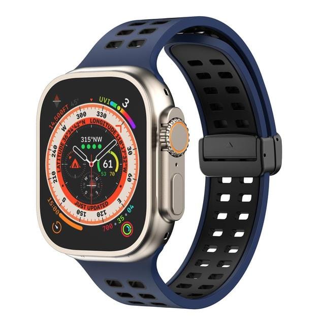 Breathable Magnetic Sports Watch Band Deep Blue Black/ Black / 38mm, 40mm & 41mm DP2303154S02