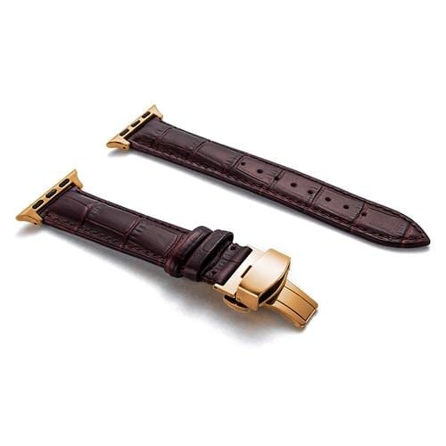 Soft Leather Watch Band Dark Brown / 38mm, 40mm & 41mm / Gold DP181107DS01
