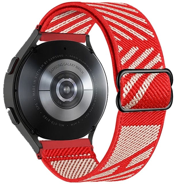 Adjustable Nylon Sports Watch Band For Samsung Cream Red / 20mm DS2105242S37
