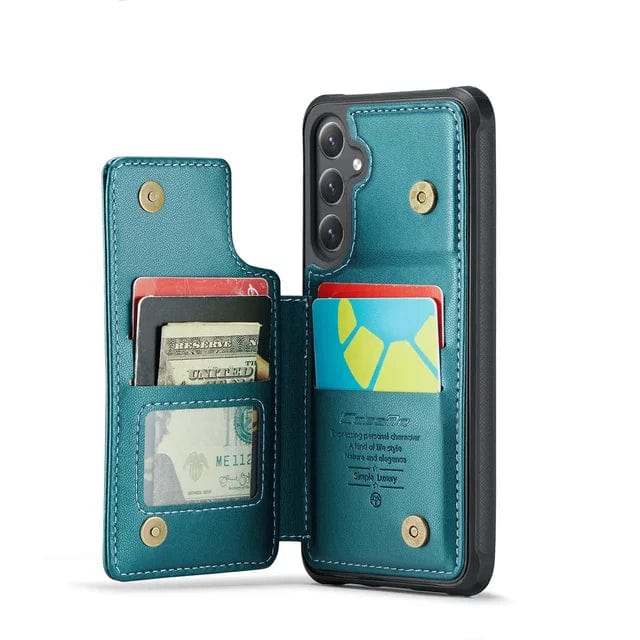 RFID Flip Leather Wallet Case For Samsung Galaxy Samsung Galaxy S20 / Blue CM20231114-01-Samsung S20-Blue