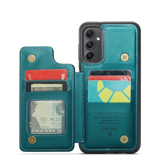 RFID Flip Leather Wallet Case For Samsung A Series Samsung A13 4G / Blue CM20231114-01-Samsung A13 4G-Blue