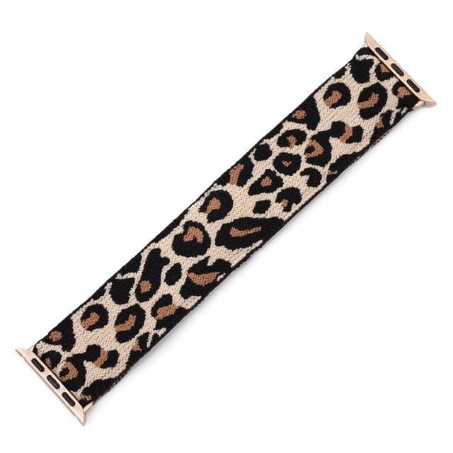 Elasticated Nylon Watch Band Light Leopard / 38mm / 40mm / 41mm DP191033S52