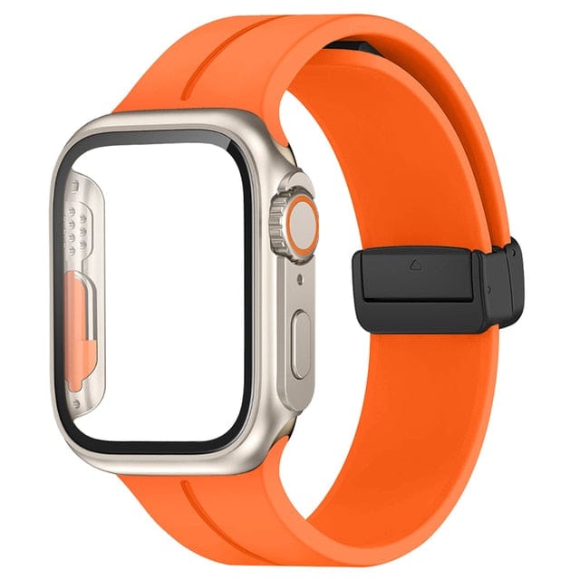 Magnetic Buckle Sports Watch Band With Case Orange / 45mm DP2211041L18&DP2303133L01