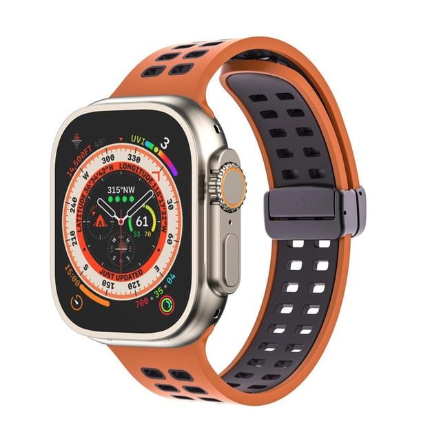 Breathable Magnetic Sports Watch Band Orange Black/ Black / 38mm, 40mm & 41mm DP2303154S04