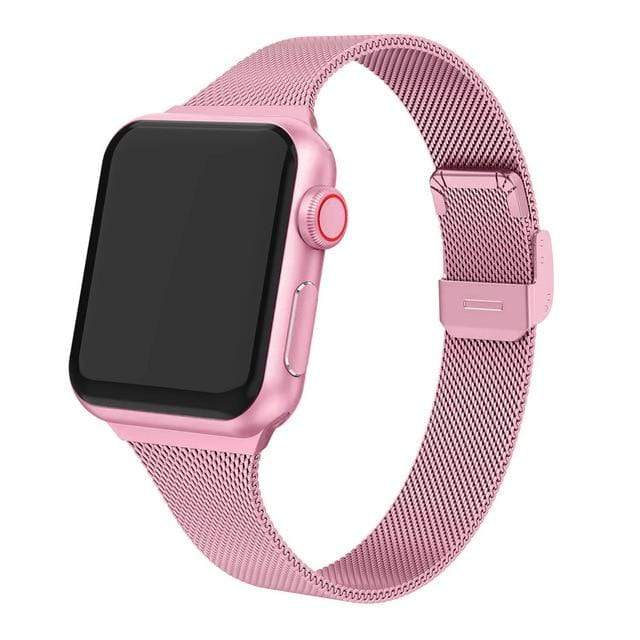 Slim Milanese Stainless Steel Watch Band Pink / 38mm / 40mm / 41mm DP191026S06