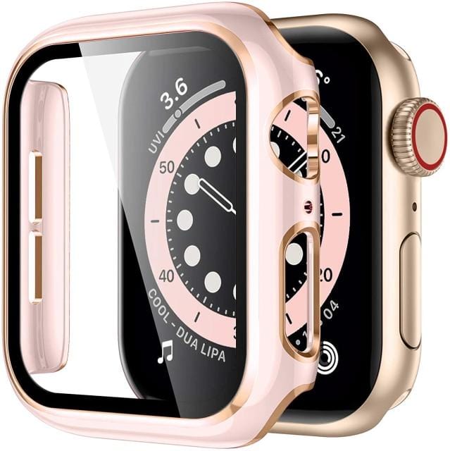 2 Tone Tempered Glass Protective Watch Case Pink & Rose Gold / 38mm DP021050AS09