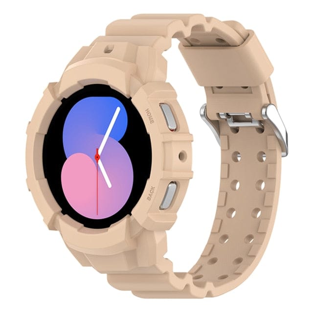 Sports Watch Band With Case For Samsung Pink Sand / Galaxy Watch 4 & 5 (40mm) DX2304101A07