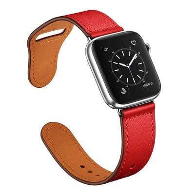 Leather Loop Watch Band Red / 38mm / 40mm / 41mm DP190824S02