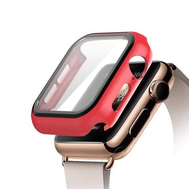 Tempered Glass Protective Watch Case Red / 38mm DP191201S10