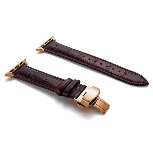 Soft Leather Watch Band Dark Brown / 38mm, 40mm & 41mm / Rose Gold DP181107BS01