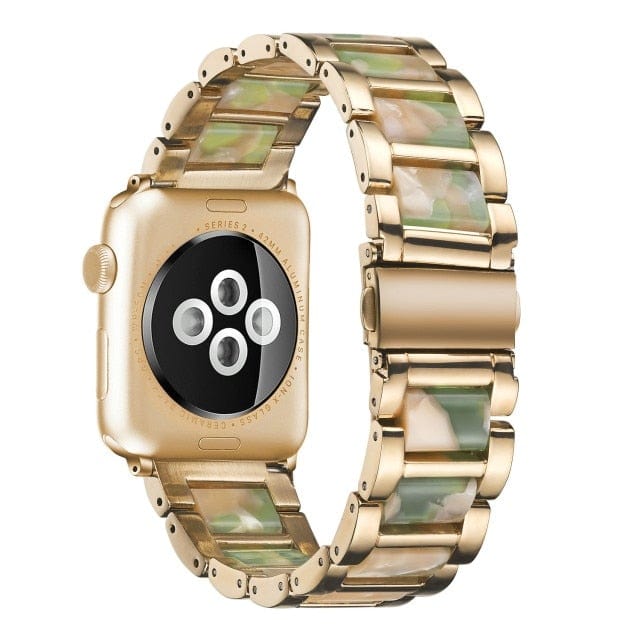 Marbled Resin Stainless Steel Watch Band Rose Green / 38mm, 40mm & 41mm DP0211251S01