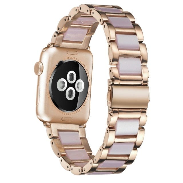 Marbled Resin Stainless Steel Watch Band Rose Pink / 38mm, 40mm & 41mm DP0211251S10