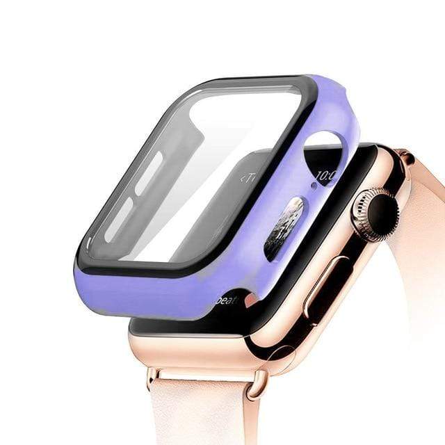 Tempered Glass Protective Watch Case Purple / 38mm DP191201S11