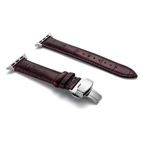 Soft Leather Watch Band Dark Brown / 38mm, 40mm & 41mm / Silver DP181107AS01
