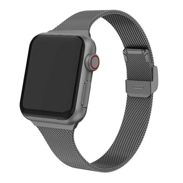 Slim Milanese Stainless Steel Watch Band Space Gray / 38mm / 40mm / 41mm DP191026S07