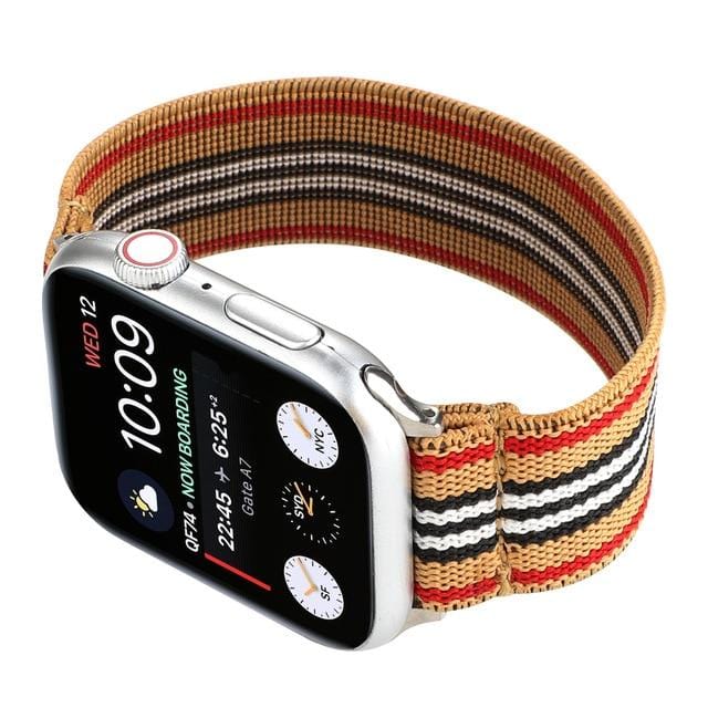 Elasticated Nylon Watch Band Stripe Orange / 38mm / 40mm / 41mm DP204219S41