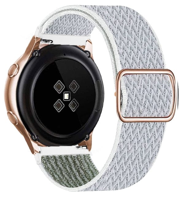 Adjustable Nylon Sports Watch Band For Samsung Wave Grey White / 22mm DP2106281L12