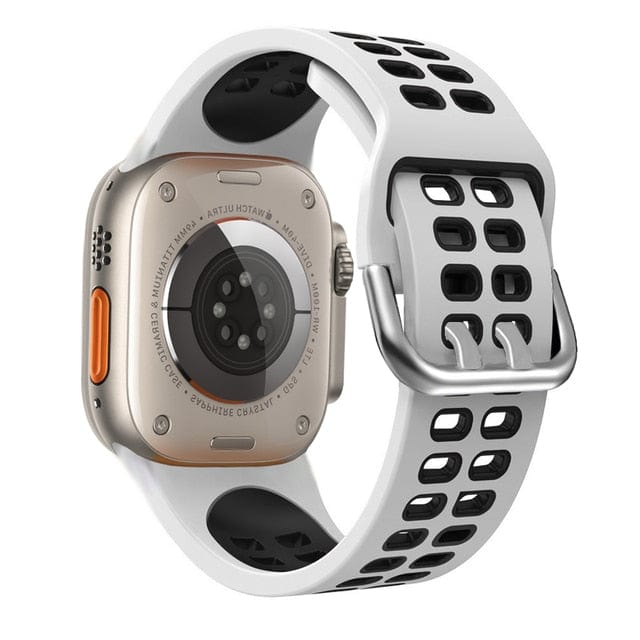 2 Tone Sports Watch Band White Black / 38mm, 40mm & 41mm DP2210251S03