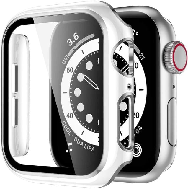2 Tone Tempered Glass Protective Watch Case White & Silver / 38mm DP021050AS01