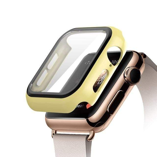Tempered Glass Protective Watch Case Yellow / 38mm DP191201S08
